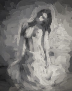 Stretch Sketch|impasto Painting - Girl on Bed
