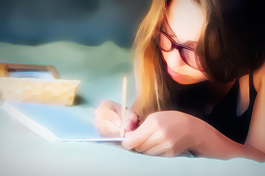 Girl in Blue at the Beach